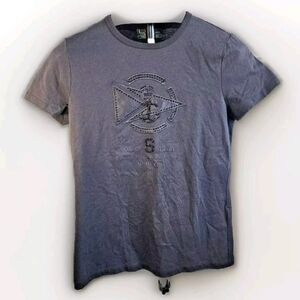 Vintage L-RL Lauren Active Ralph Lauren Black Beaded T-Shirt - S